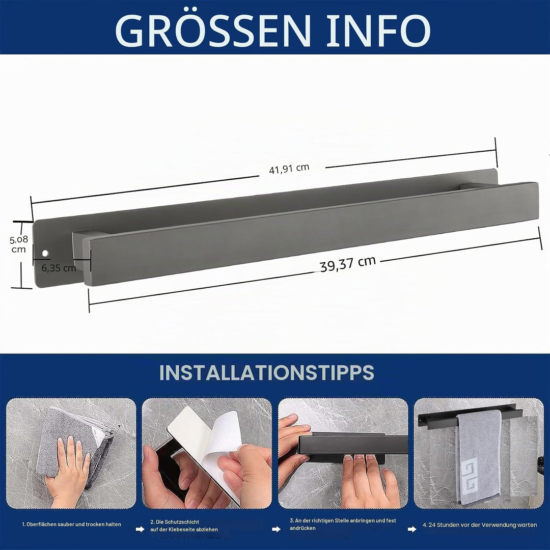 Badezimmer Handtuchstange Handtuchstange Selbstklebend oder Schraubmontage Edelstahl Wandmontierter