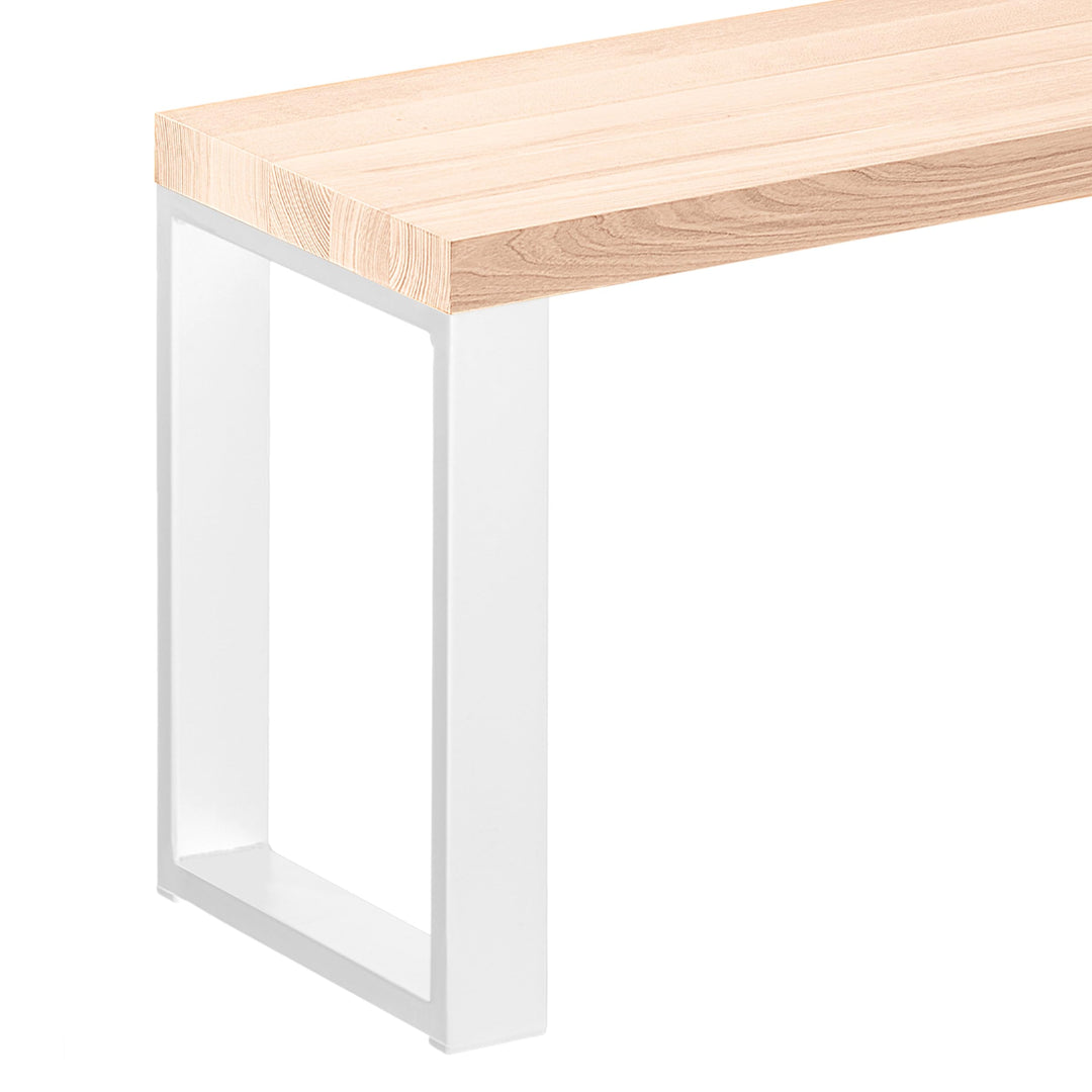 LAMO Manufaktur Hocker Beistelltisch Sitzbank 30x40x47 cm, Möbelfüsse Simple Weiss/Roh, LSB-01-A-001