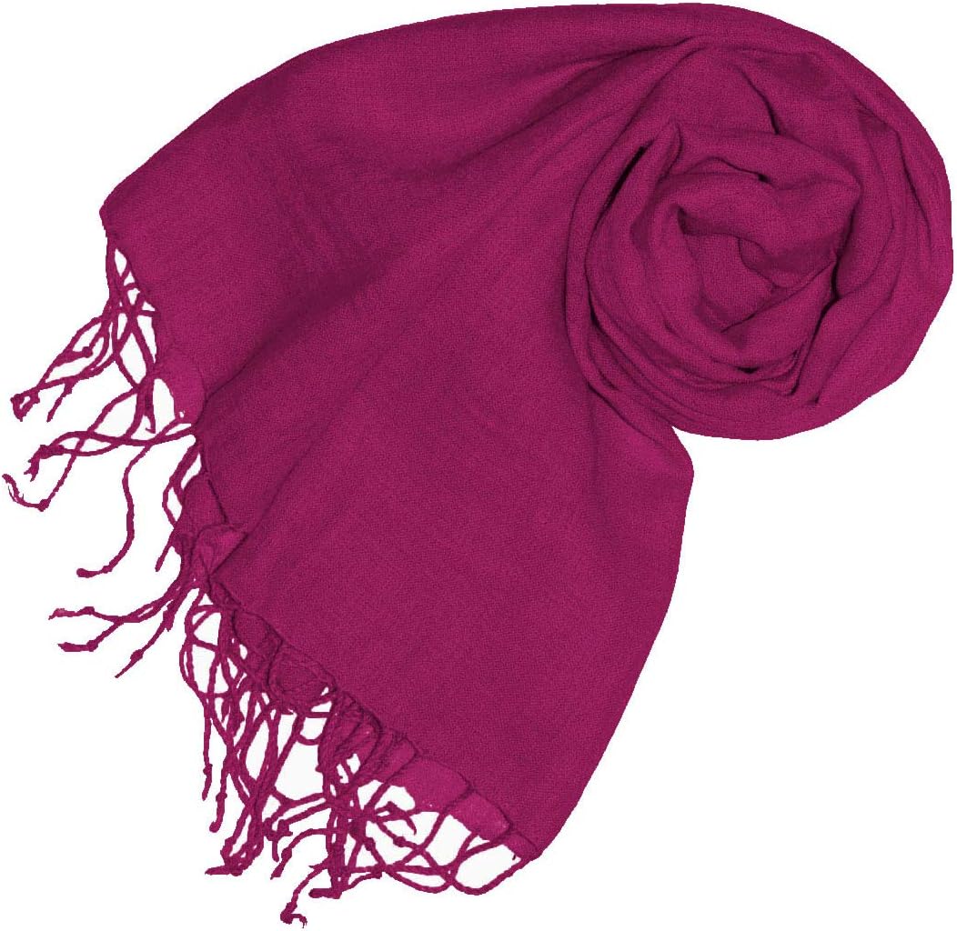 Lorenzo Cana Herrenschal Schal Tuch Leinenschal 65 x 175 cm 100% Leinen uni Pink Rosa Beere Violett