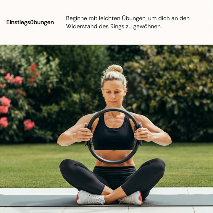 Deuser Pilates Ring, Ø 35 cm, Fiberglas mit Schaumstoff ummantelt, rutschfeste Polstergriffe, Ganzkö