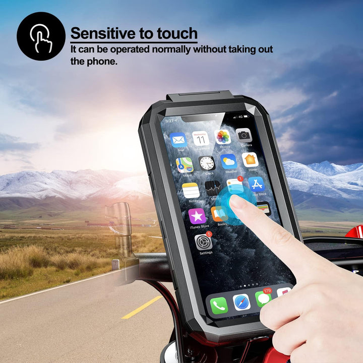 iMESTOU Wasserdichtes Motorrad Wireless USB C Telefonmontage, Lenker Handyhalter 360 Rotation Passt