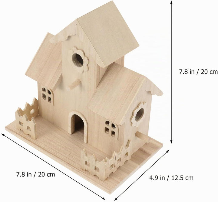 DOITOOL Holz Vogelhaus Nistkasten für Kleine Vögel mit Natürlichem Filigranem Nest Wetterfestes Gart