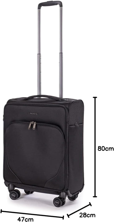 Stratic Mix Koffer Weichschale Reisekoffer Trolley Rollkoffer gross, TSA Kofferschloss, 4 Rollen, Er