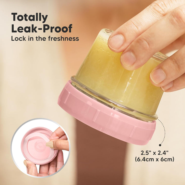 KeaBabies 6er-Pack Babynahrung Aufbewahrung Glas - Leckfest, Mikrowellengeeignet Baby Nahrungsbehält