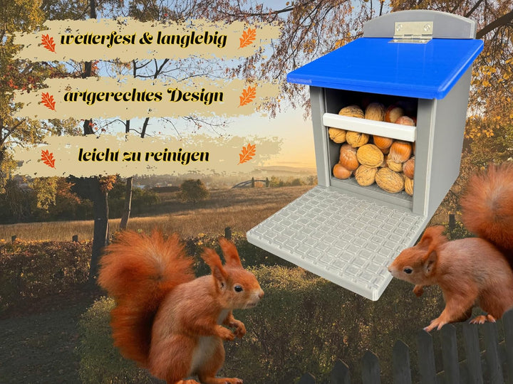 Eichhörnchen-Futterhaus – absolut witterungsbeständig, tierfreundlich, sehr langlebig und robust (Gr
