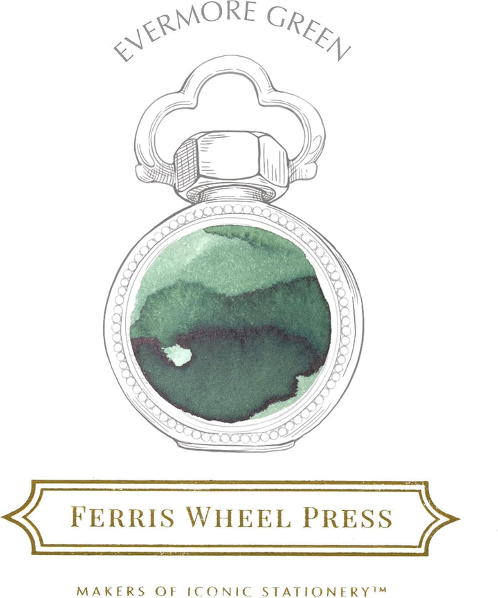 Ferris Wheel Press Ink, Everyday Ink Collection, Evermore Green, Acacia Green, 38ml Fountain Pen Ink