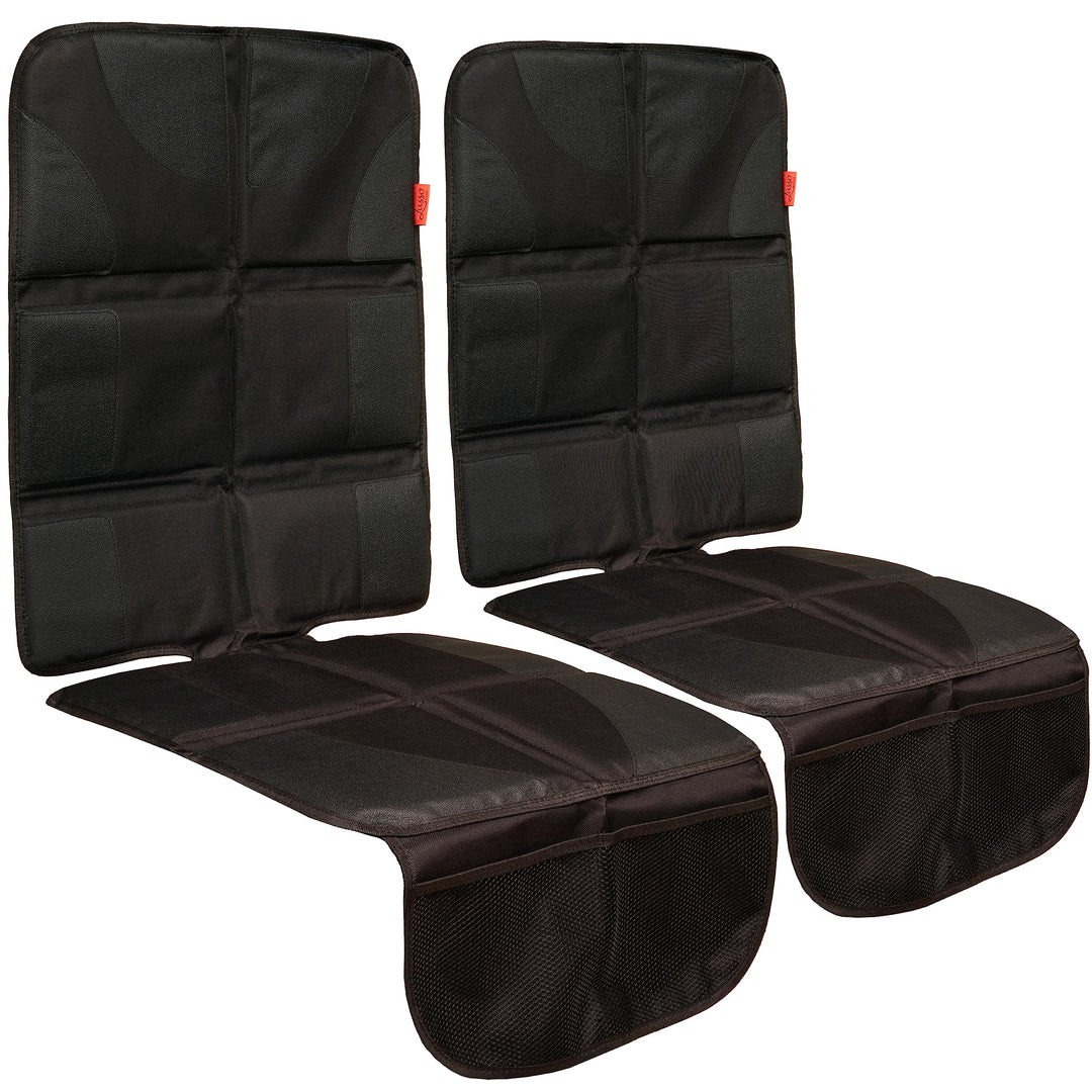 Lusso Gear Car Seat Protector Twin Pack, Thick Padding, 2 Mesh Storage Pockets, Waterproof, Protects