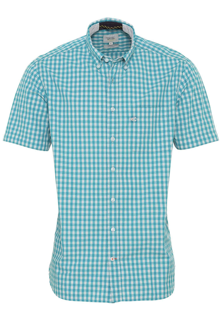 camel active Herren 4092135S26 Hemd mit Button-Down-Kragen L Ocean Blue, L Ocean Blue