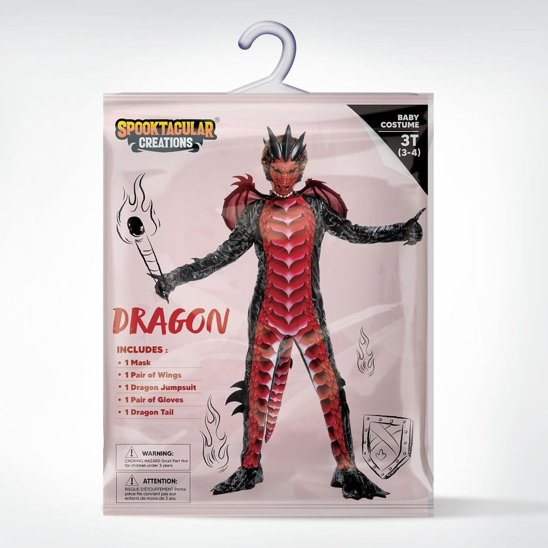 Spooktacular Creations Kind Jungen Drachenkostüm, Drachenflügel und Maske, Halloweenanzug Drachenanz