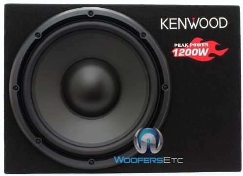 Kenwood KSC-W1200B Subwoofer (300mm, 1200 Watt),Schwarz Single, Single