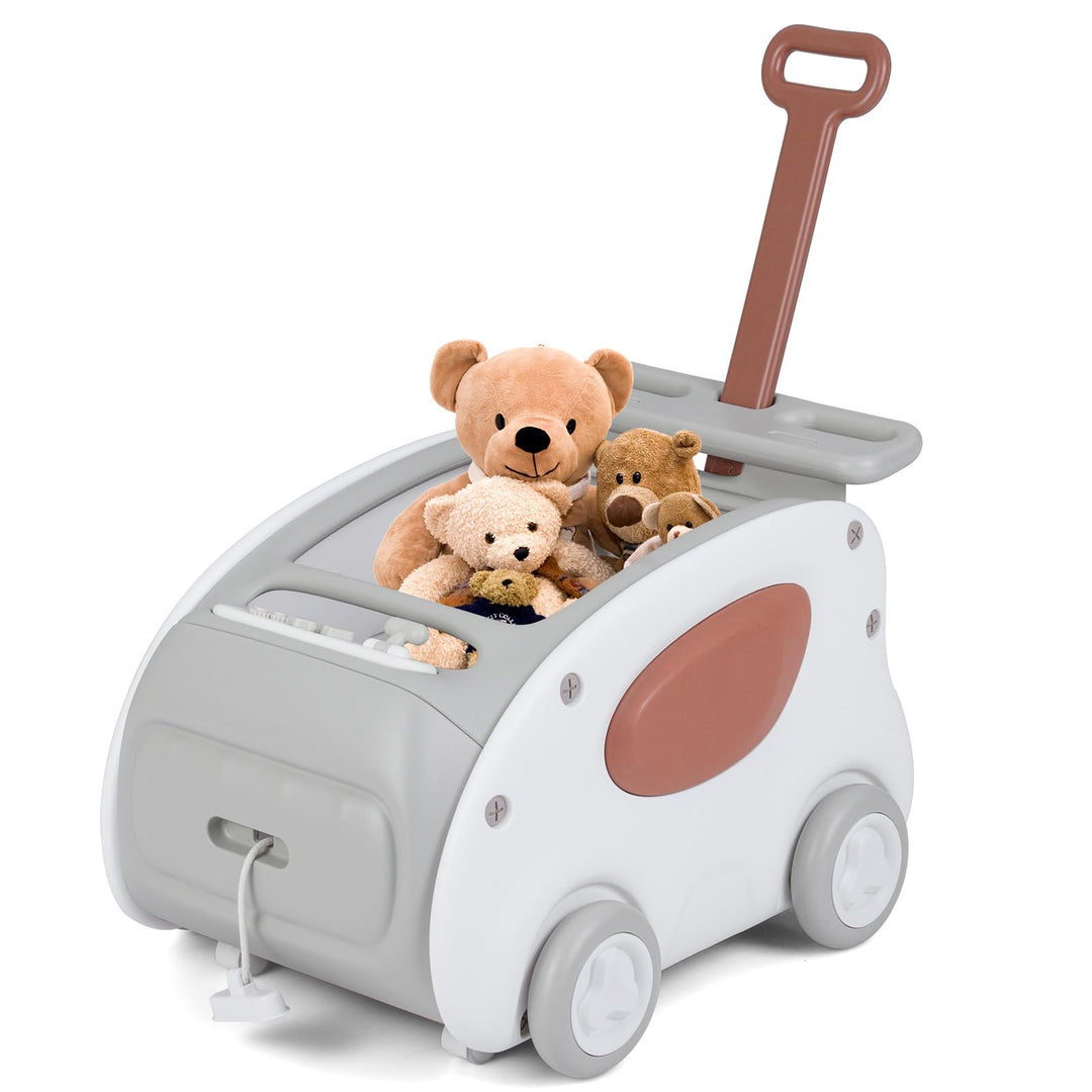 COSTWAY Baby Lauflernwagen, 2-in-1 Lauflernhilfe mit Rädern, klappbarer Sitz & Sicherheitsgurt, baby