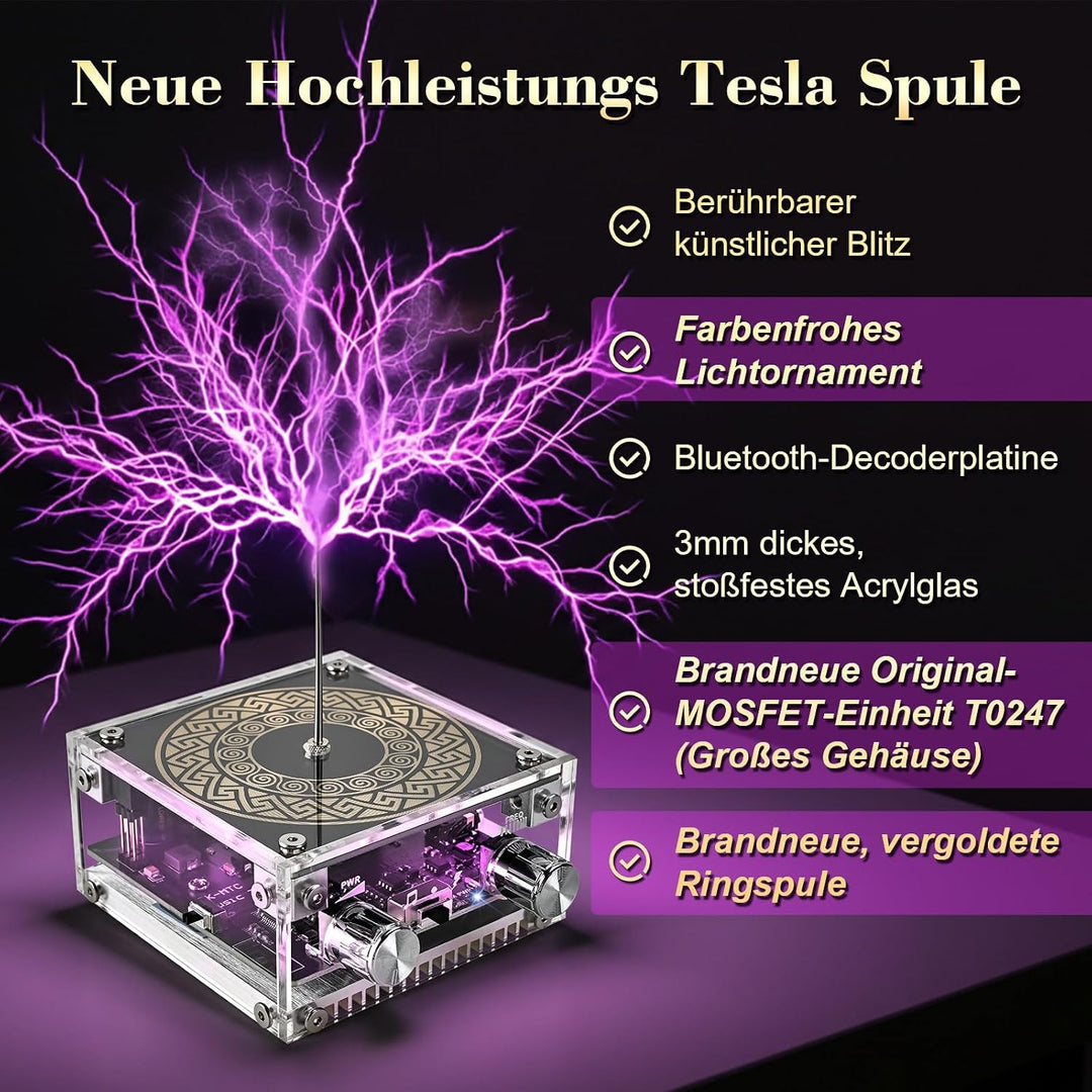 Musik Tesla Spule Bluetooth Lautsprecher mit LED, Berührbarer Lichtbogen Plasma Generator, Tesla Coi