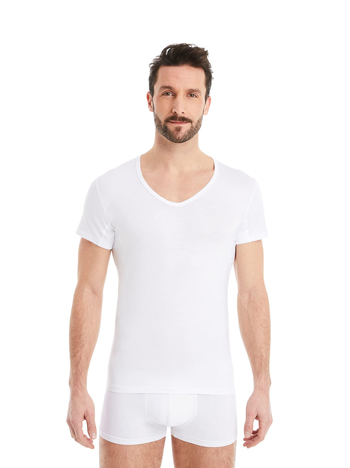 FINN Herren Funktions-Unterhemd mit V-Ausschnitt - Anti-Schweiss Shirt mit Einsätzen gegen Schweissf