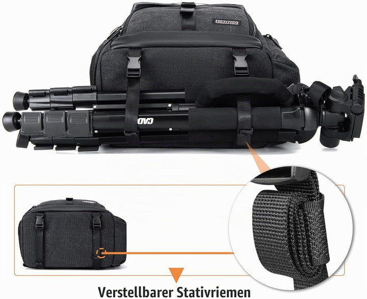 CADeN Kamerarucksack, Leinwand Professionell Fotorucksack Vintage Kameratasche 15.6&