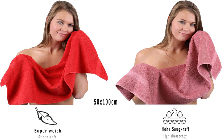 Betz 10-TLG. Handtuch-Set Premium 100% Baumwolle 2 Duschtücher 4 Handtücher 2 Gästetücher 2 Waschhan