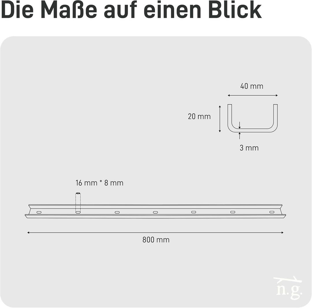 3x Gratleiste U-FORM massiver Unterzug für Tischplatten, Tischbeschlag, Unterstützungsunterzug, Vers