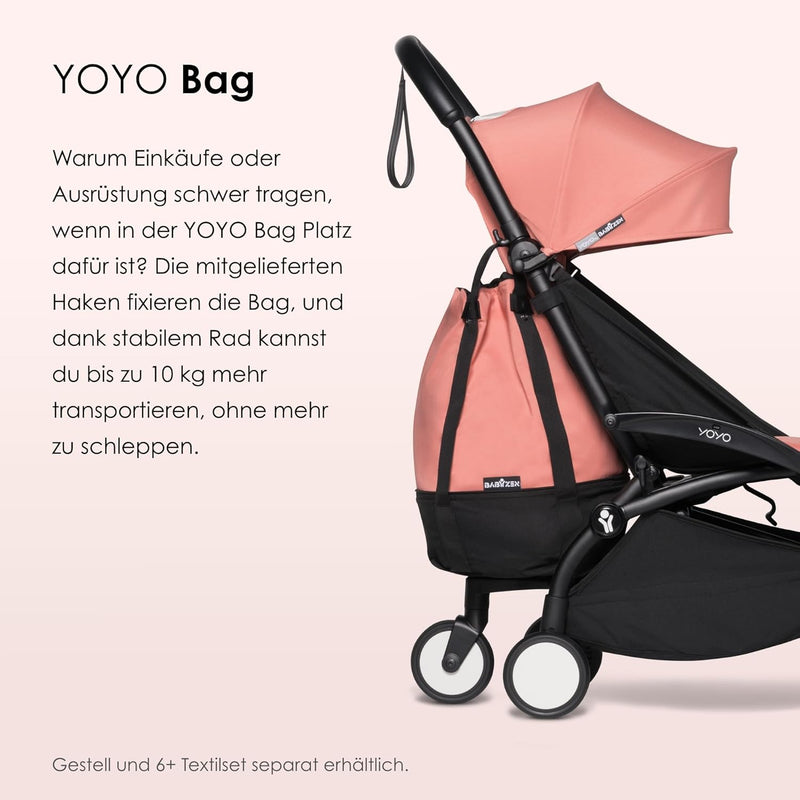 Babyzen YOYO Bag, Ginger - Robuster zusätzlicher Stauraum am YOYO2 Kinderwagen - Inklusive Rad und H