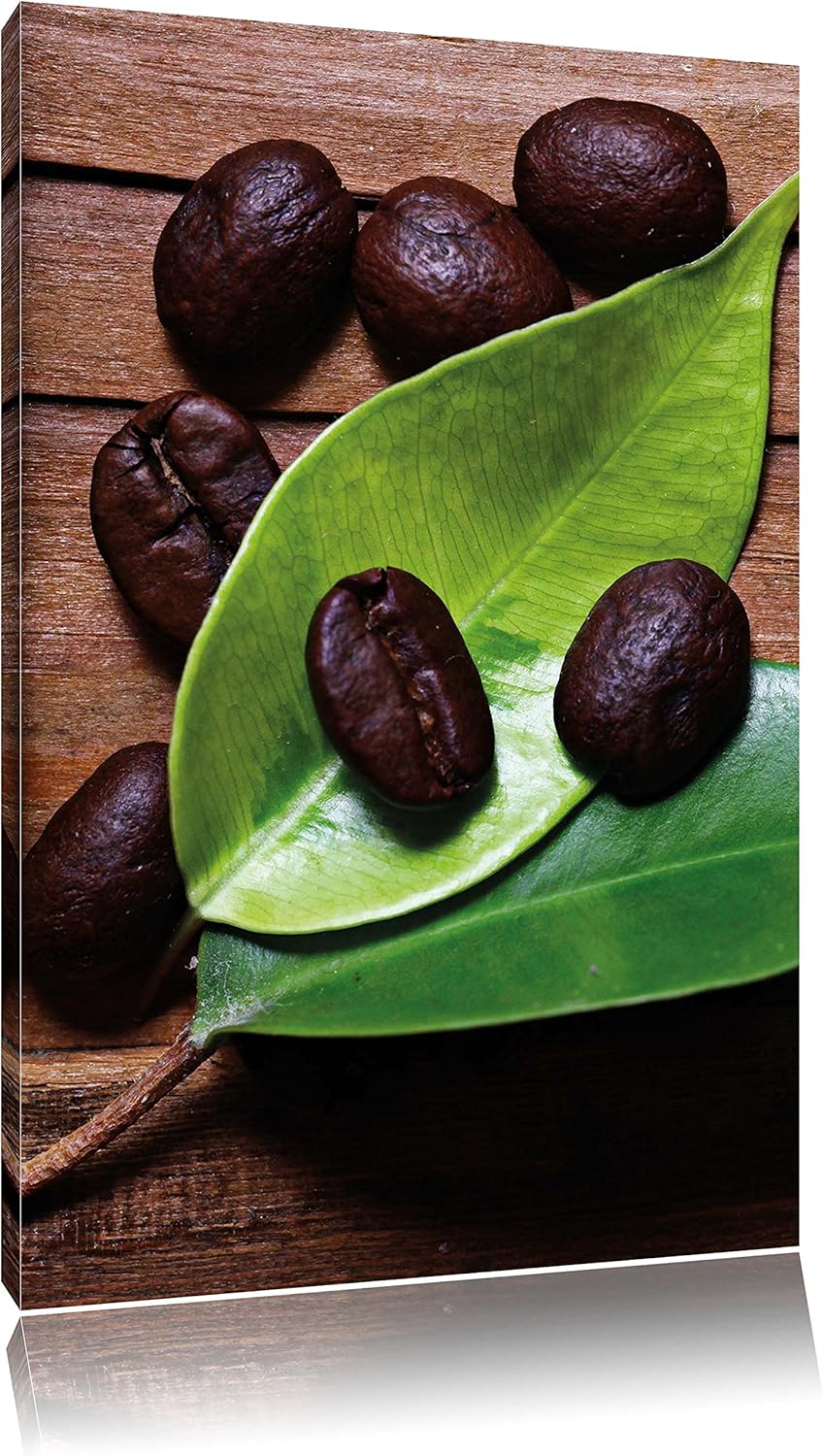 Pixxprint Kaffeebohnen Kaffee Mahlen als Leinwandbild/Grösse: 100x70 / Wandbild/Kunstdruck/fertig be