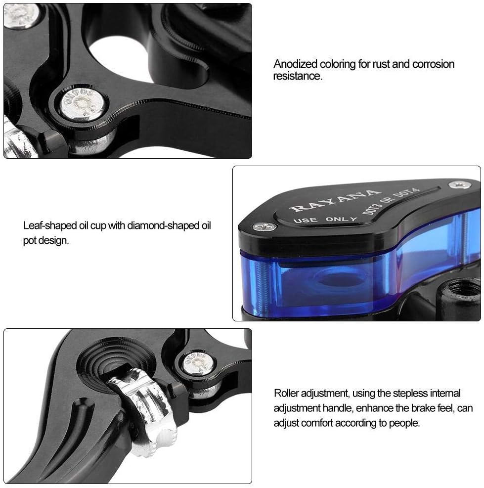 Bremskupplung Bremsgriff Bremshebel, 22mm Hauptbremszylinder Vorratshebel Universal Motorrad CNC Rol