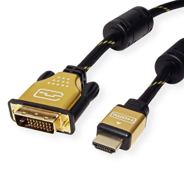 ROLINE Gold Monitorkabel DVI-HDMI, ST-ST, (24+1) dual link, 3 m, 3 m