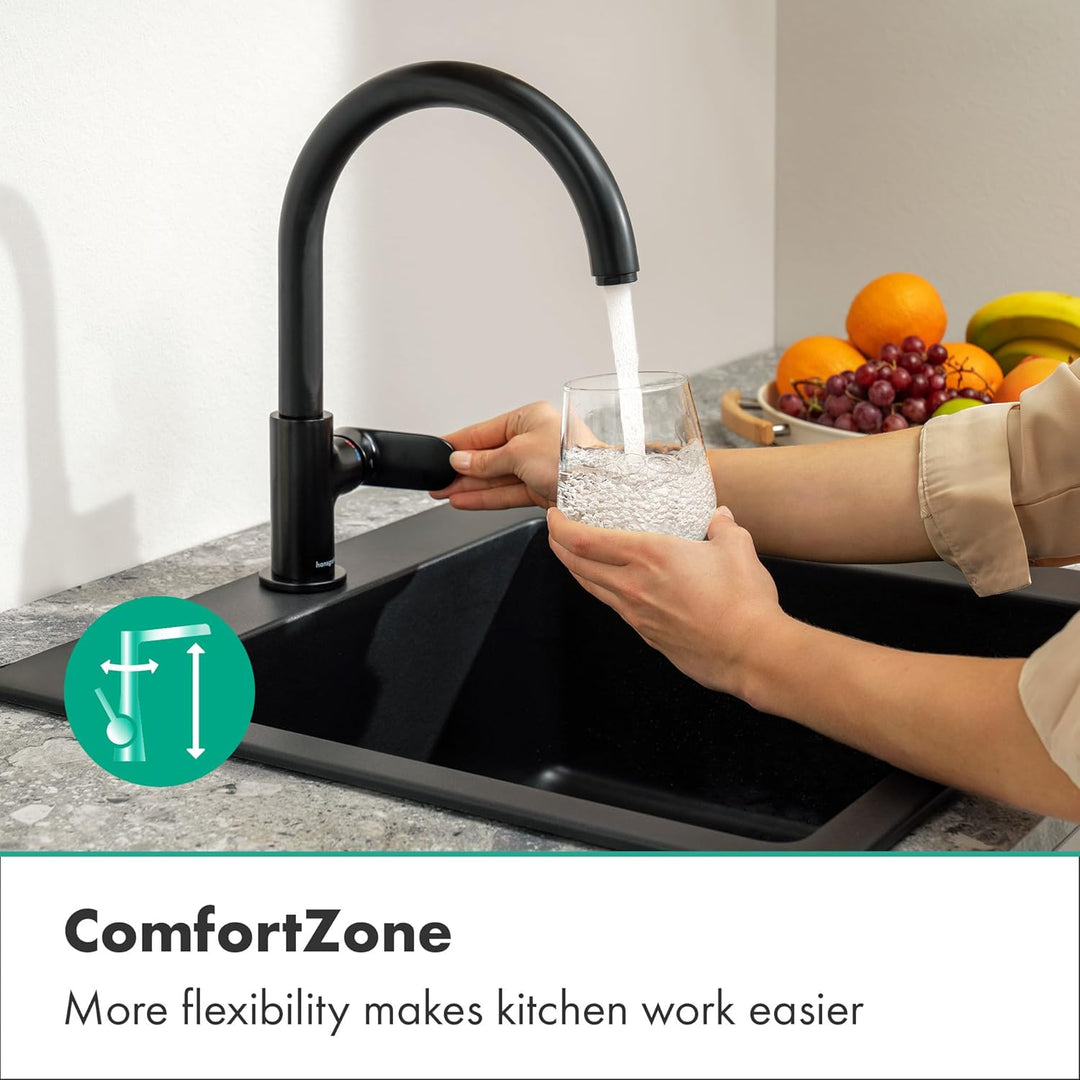 hansgrohe Küchenarmatur Vernis Blend M35, Wasserhahn Küche mit Auslauf Höhe 260 mm, 1 Strahlart, Mat