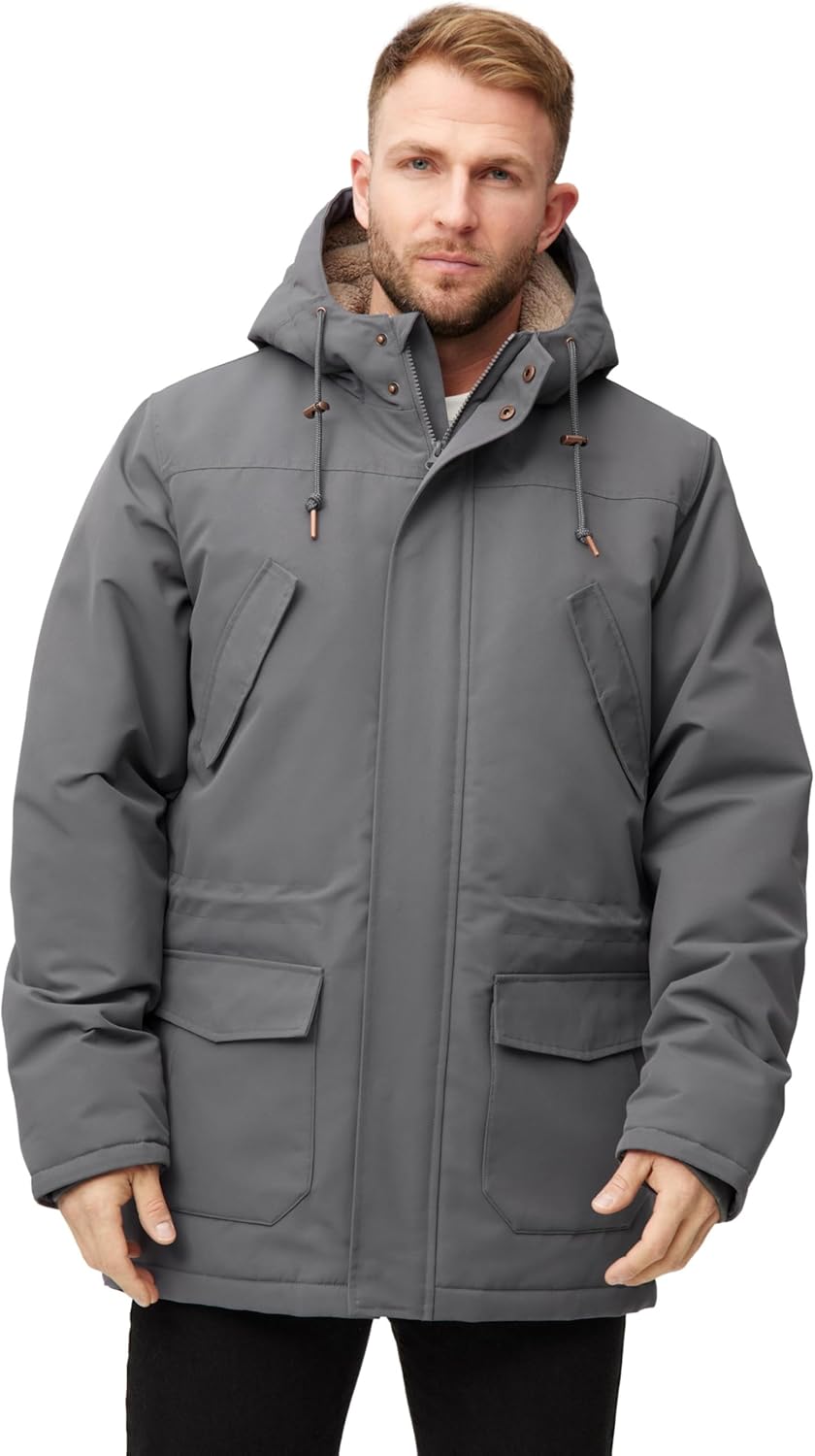 derbe Herren Regenjacke Winter Friese Festholm | Wintermantel | Parker | Hamburg M Lava Smoke, M Lav