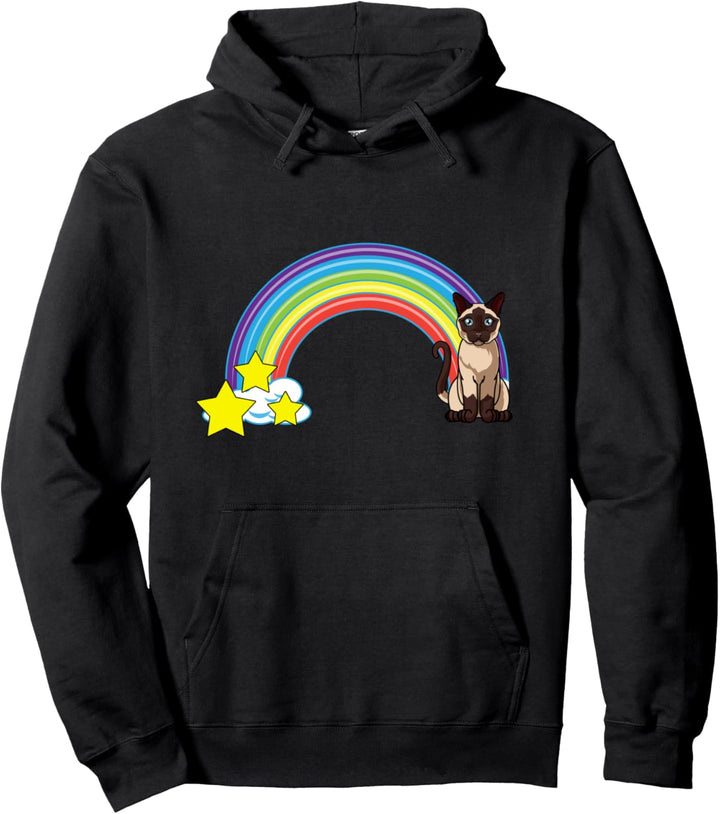 Regenbogen Siamkatze Retro-Stil lustige Katze Mama Pullover Hoodie