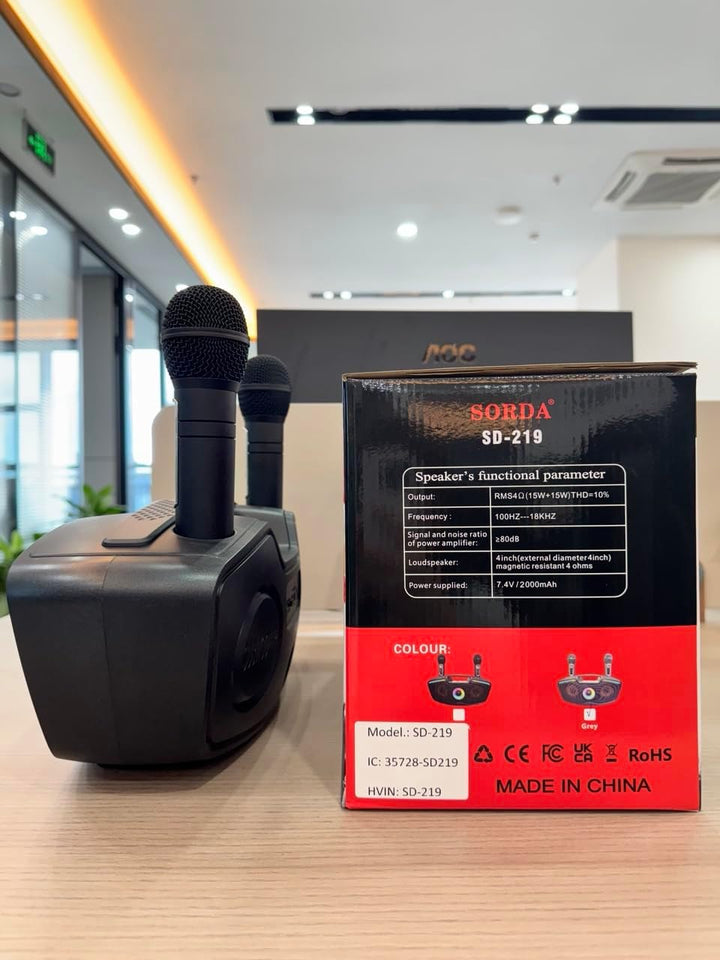 Bluetooth-Karaoke-Maschine für Erwachsene und Kinder, Tragbarer 80-W-Lautsprecher mit 2 Kabellosen M