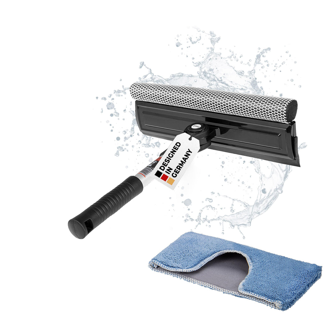 Heyner® Scheibenreiniger faltbar 25cm mit klappbarem Kopf und ergonomischem Griff – inkl. Mikrofaser