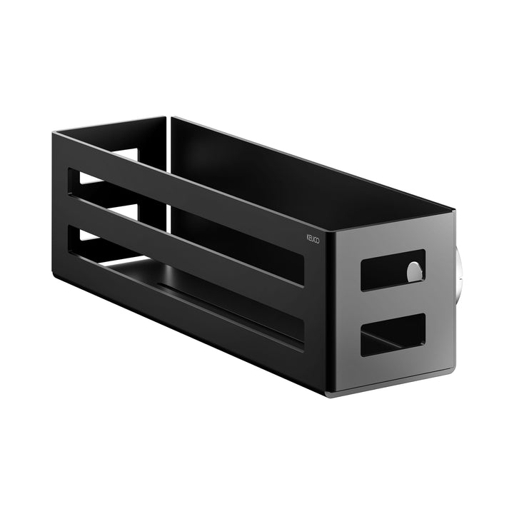 Keuco Duschkorb aus Aluminium, schwarz, mit abnehmbarem Korb, Ablaufschlitze, 32x9x12cm, Wandmontage