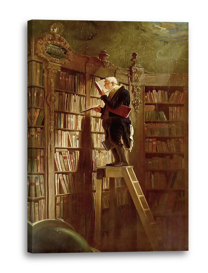 Printed Paintings Leinwand (60x80cm): Carl Spitzweg - Der Bücherwurm 60x80 cm, 60x80 cm