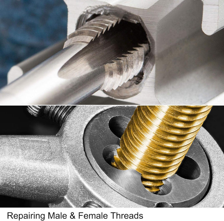 sourcing map 8-32 UNC Gewindeschneider Werkzeugsatz 20mm Rund Werkzeugschlüssel Hochgeschwindigkeits