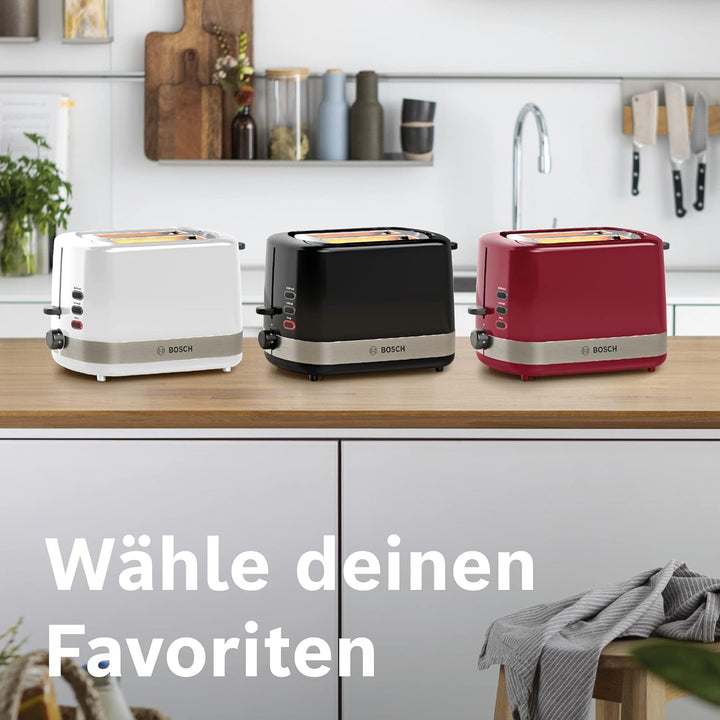 Bosch Kompakt Toaster ComfortLine TAT6A514, für 2 Scheiben, integrierter Brötchenaufsatz, mit Auftau