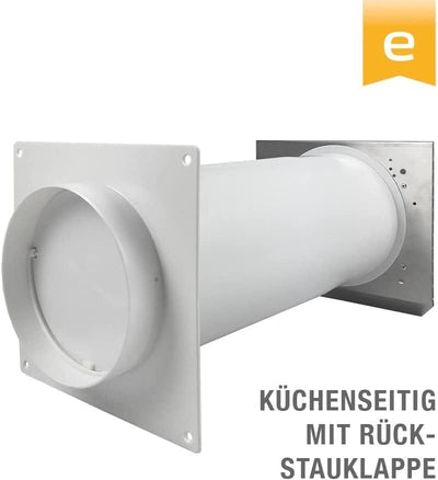 EASYTEC® Edelstahl Mauerkasten Ø 150 mm mit Teleskoprohr und einer Rückstauklappe | DN150 | 34153i |