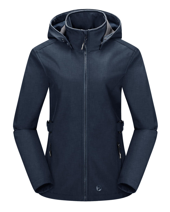 Outdoor Ventures Damen Softshelljacke Kurze Gefütterte Funktionsjacke Wasserdichte Übergangsjacke mi