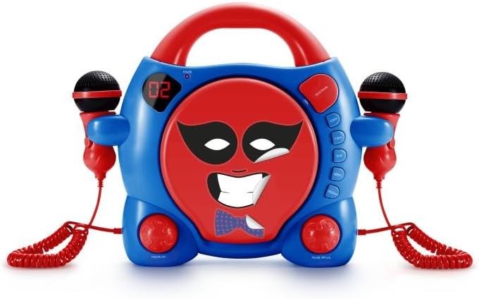 Big Ben, Portable CD Player met 2 Microphones - My Billy (Rood/Blauw)