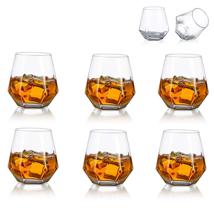 Diamond Whisky Glasses 6er-Set Gekipptes Scotchglas 300 Ml Whiskyglas Moderner Look Für Männer Fraue