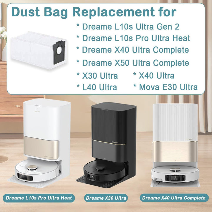 SpeHiate 10 Stück Staubbeutel für Dreame L10s Pro Ultra Heat/ X40 Ultra/ X30 Ultra Complete Roboter