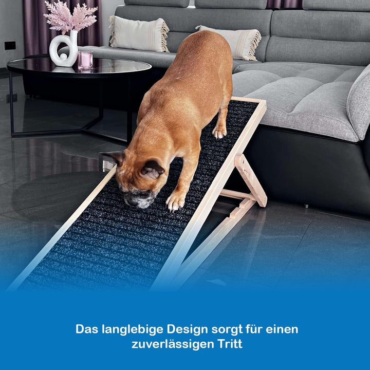 Hunderampe, Hundetreppe aus Holz, verstellbar, Hunderampe für kleine Hunde, Rampe für Hunde,Hunde Tr