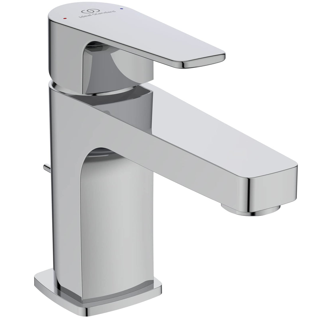 Ideal Standard BC685AA Cerafine D Waschtischarmatur mit Zugknopf-Ablaufgarnitur Auslaufhöhe 80mm Aus