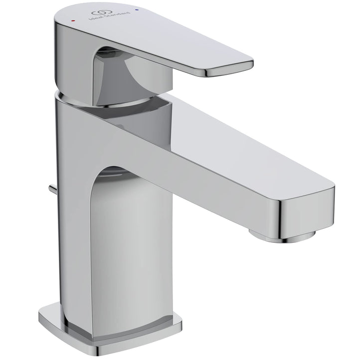 Ideal Standard BC685AA Cerafine D Waschtischarmatur mit Zugknopf-Ablaufgarnitur Auslaufhöhe 80mm Aus