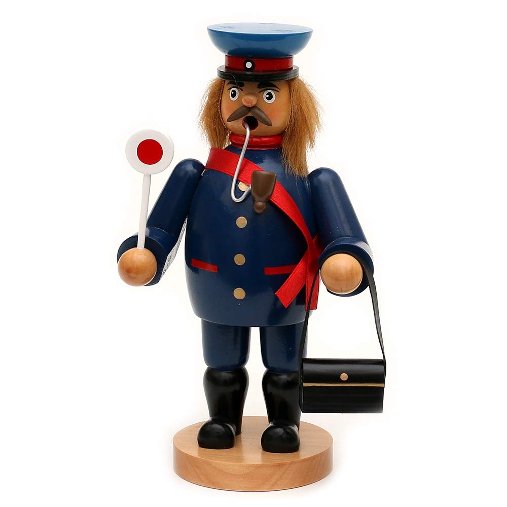 Wichtelstube-Kollektion HolzRäuchermann Räuchermännchen Räucherfigur Schaffner 11 x 8 x 20 cm