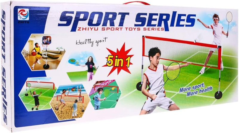 BSD Grosses Sportspielzeugset, Sportspielzeug für Kinder, 5in1-Sportset, Basketball, Volleyball, Bad