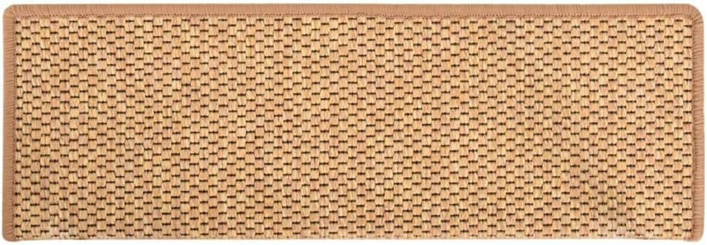 vidaXL Treppenmatten 15Stk., Stufenmatten Selbstklebend, Treppenteppich in Sisal-Optik, Treppenstufe