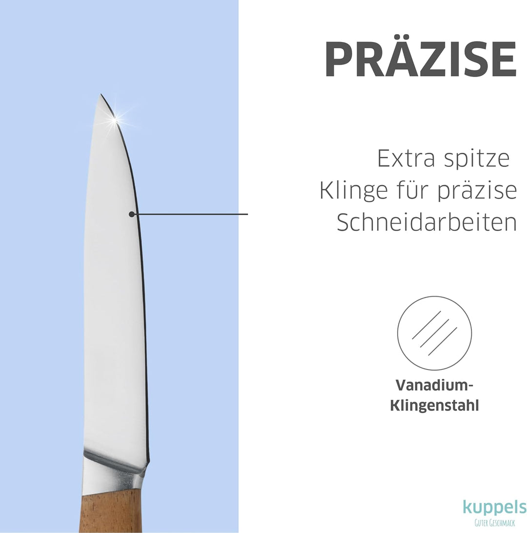 Kuppels WOOD Küchenmesser Set 2 teilig, Extrem scharfes Küchenmesser Set aus Chrom Vanadium Stahl, G