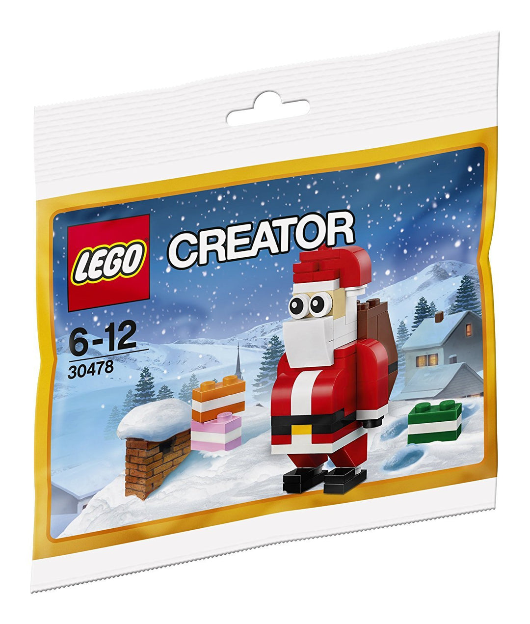 LEGO Creator 30478 Jolly Santa Christmas Polybagged 74 Piece Set - 4 Sets Red/White/Black/Brown, Red