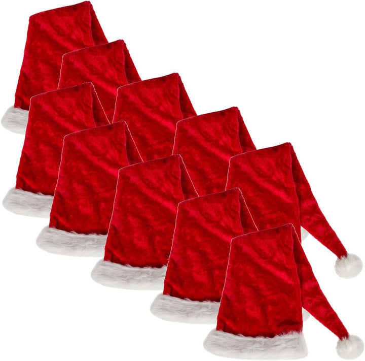 Ciffre 100 Stück im Set Weihnachtsmütze Nikolausmütze Winter Mütze Mützen Nikolaus Santa Rot Lang Pl