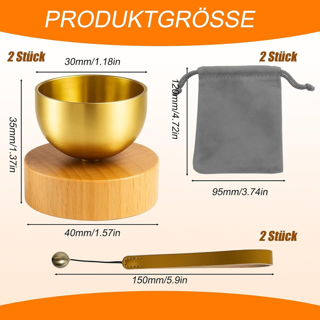 2 Stück Klangschalen Set, Tibetische Klangschale Klein Für Yoga, Meditation Und Entspannung, Mini Kl