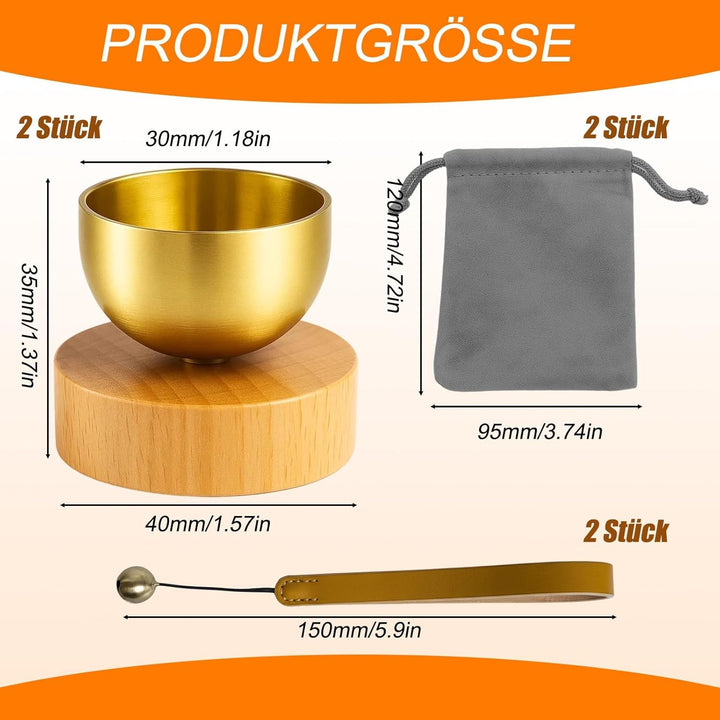2 Stück Klangschalen Set, Tibetische Klangschale Klein Für Yoga, Meditation Und Entspannung, Mini Kl