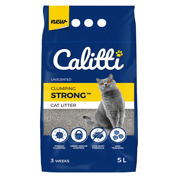 Calitti Katzenstreu Klumpstreu ohne Duft | 100% natürlichem Bentonit | 3 Wochen - 5L